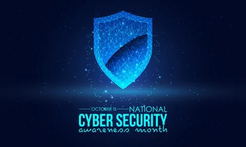 Vector illustration design concept of national cyber security awareness month Stock Illustration