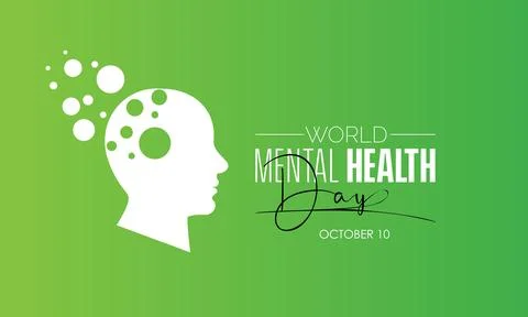 Vector illustration design concept of world mental health day observed on oct Stock Illustration