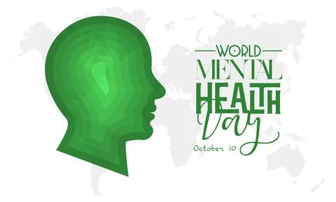 Vector illustration design concept of world mental health day observed on oct Stock Illustration