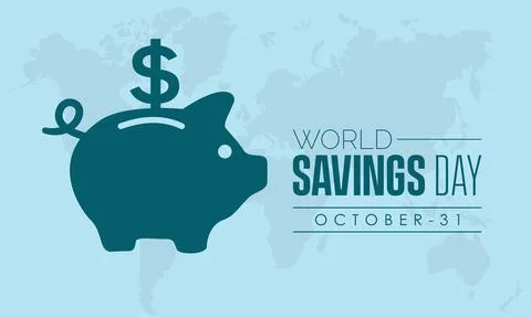 Vector illustration design concept of world savings day observed on october 3 Stock Illustration
