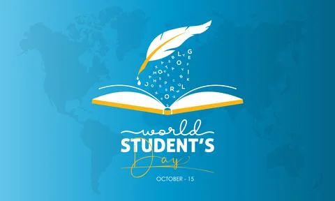 Vector illustration design concept of world students day observed on october  Stock Illustration