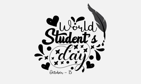 Vector illustration design concept of world students day observed on october  Stock Illustration