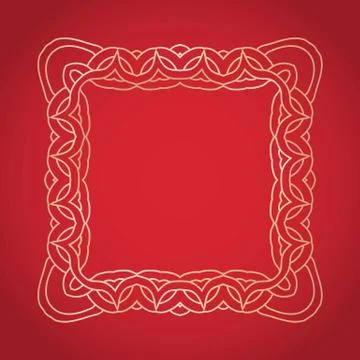 Vector illustration. Design frame elements vintage on red background. 스톡 일러스트