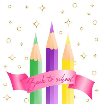 Vector illustration with design template for Back to school event banner with Stock Illustration