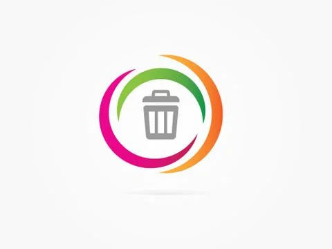 Vector Illustration design trash in abstract circle logo Stock Illustration