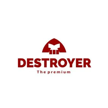 Vector illustration of destroyer logo icon with helmet as symbol Stock Illustration