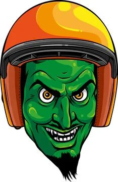 Vector illustration of devil head with helmet Stock Illustration
