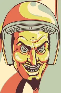 Vector illustration of devil head with helmet Stock Illustration