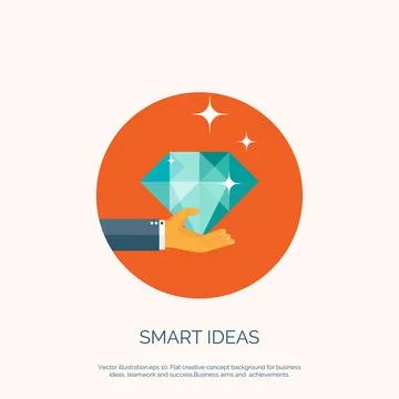 Vector illustration of diamond, . Flat business background. Smart solutions Illustrazione stock
