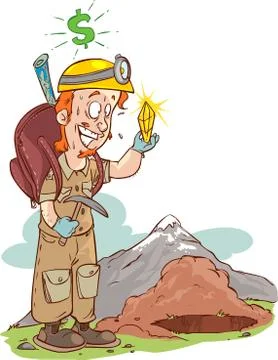 Vector illustration of a diamond hunter Stock Illustration