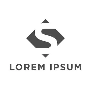 Vector illustration diamond negative space letter s icon logo design Stock Illustration