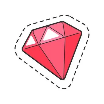 Vector Illustration of a Diamond Sticker Stock Illustration