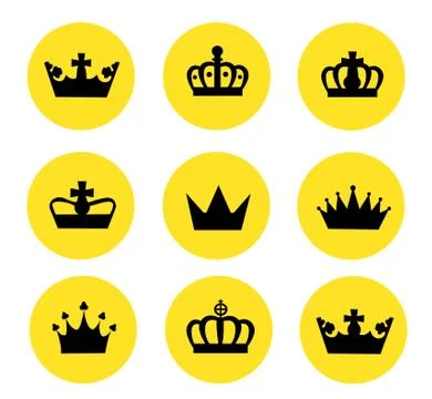 Vector illustration of different crowns Stock Illustration
