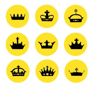 Vector illustration of different crowns Stock Illustration