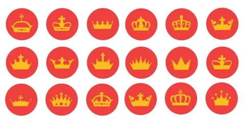 Vector illustration of different crowns Stock Illustration