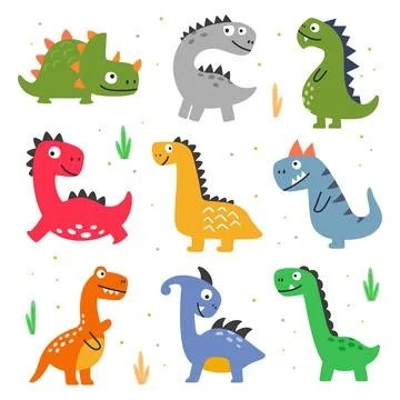 Vector illustration of different dinosaurs Illustrazione stock