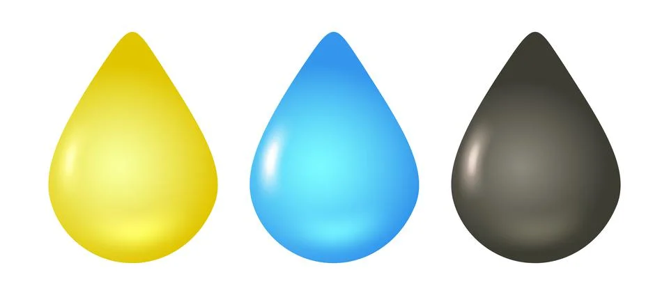 Vector illustration of different drops in 3D style. Vector set icons of drops Иллюстрация