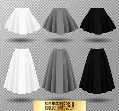 Vector illustration of different model skirt on transparent background. Skirt Иллюстрация