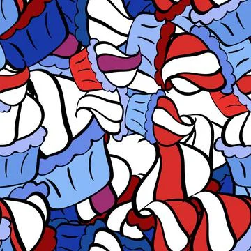 Vector illustration. Of different types of beautiful modern cakes, such as choco Stock Illustration