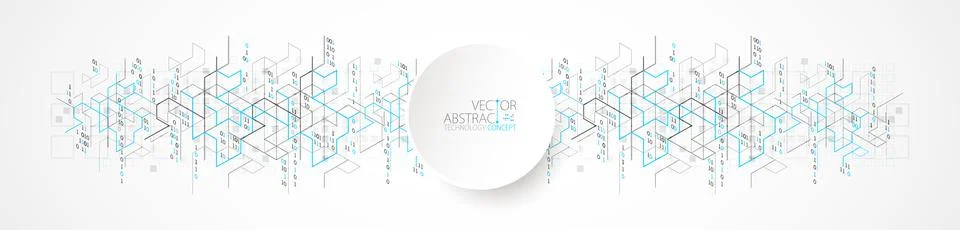 Vector illustration. Digital binary technology and engineering background. Illustrazione stock