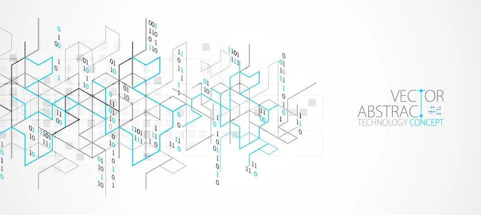 Vector illustration. Digital binary technology and engineering background. Stock Illustration