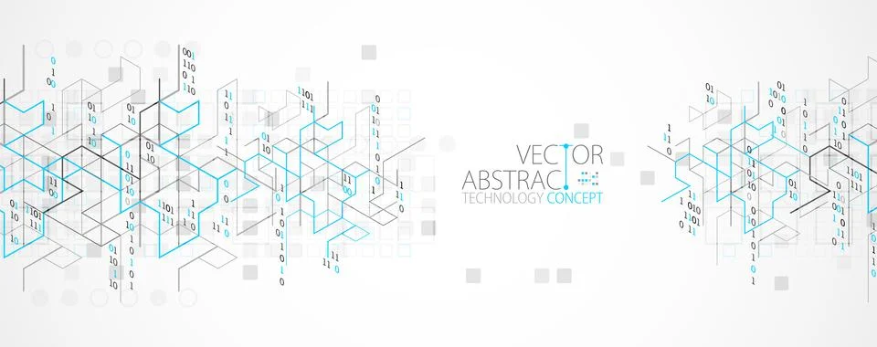 Vector illustration. Digital binary technology and engineering background. Stock Illustration