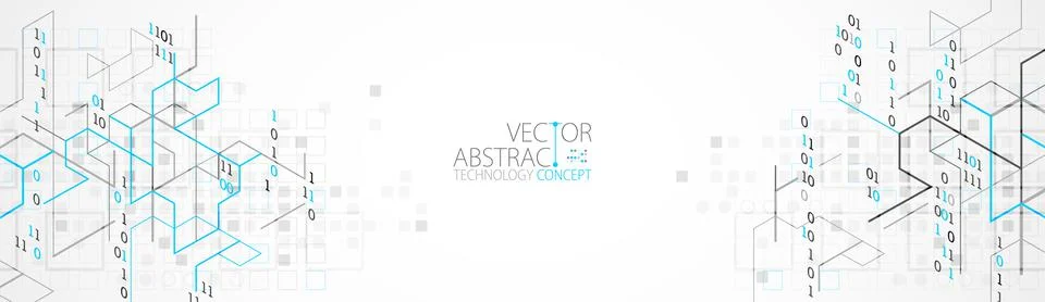 Vector illustration. Digital binary technology and engineering background. 스톡 일러스트