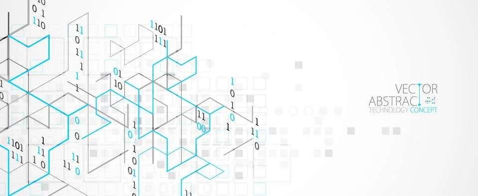 Vector illustration. Digital binary technology and engineering background. Illustrazione stock