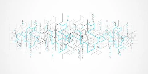 Vector illustration. Digital binary technology and engineering background. Illustrazione stock