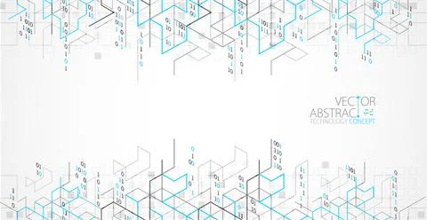 Vector illustration. Digital binary technology and engineering background. 스톡 일러스트