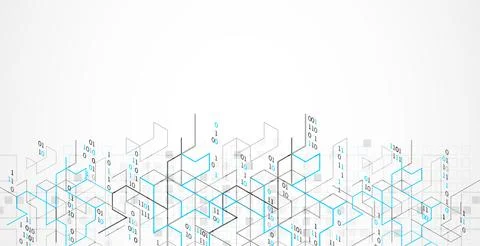 Vector illustration. Digital binary technology and engineering background. 스톡 일러스트
