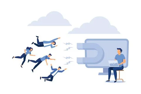Vector illustration, digital marketing, generating potential customers, attra Stock Illustration