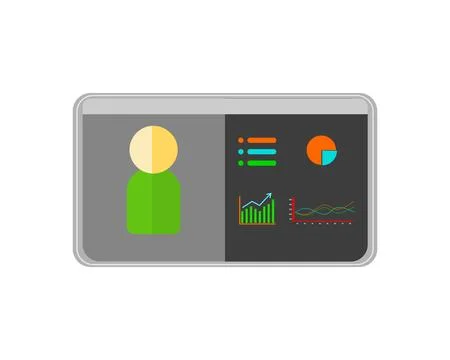 Vector Illustration of Digital Tablet Displaying User Data Stock Illustration