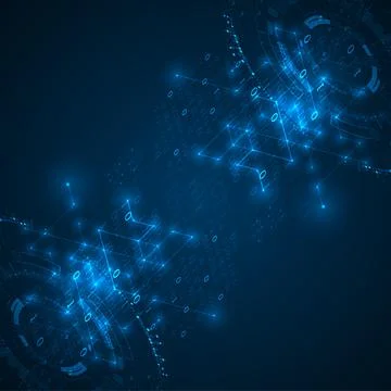 Vector illustration. Digital technology and engineering background. 스톡 일러스트