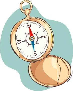 Vector illustration of a direction findercompass Stock Illustration