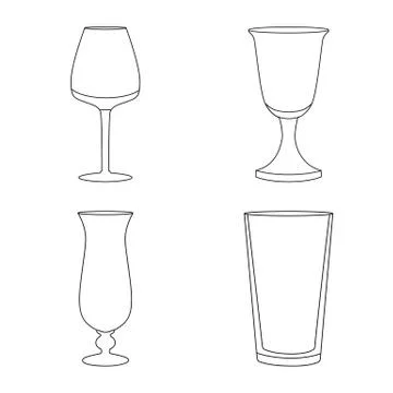 Vector illustration of dishes and container icon. Set of dishes and glassware Stock Illustration