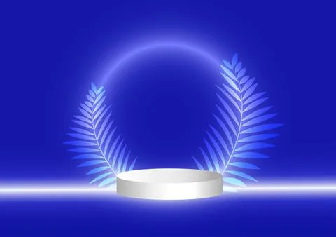 Vector illustration display product background pastel abstract white blue lea Stock Illustration
