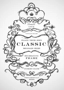 Vector illustration of distress ornate frame Illustrazione stock
