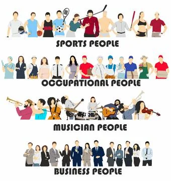 Vector illustration Diverse group of people, Stock Illustration