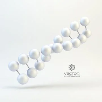 Vector illustration of dna structure in 3d. With place for text Stock Illustration