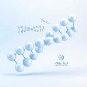 Vector illustration of dna structure in 3d. With place for text Stock Illustration