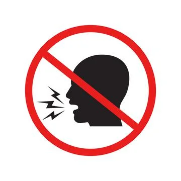 Vector illustration of do not shout sign. Stock Illustration