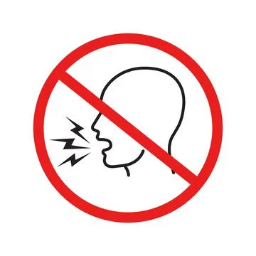 Vector illustration of do not shout sign. Outline. Stock-Illustration