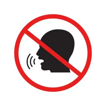 Vector illustration of do not talk sign. Stock Illustration