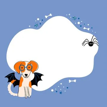 Vector illustration of dog with blot frame Stock Illustration