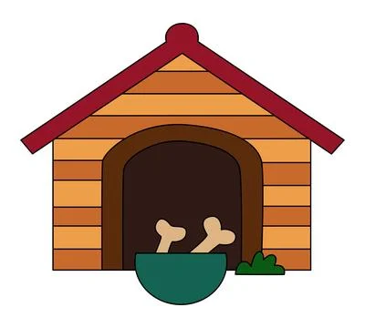 Vector illustration dog house with bone Stock Illustration