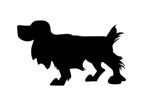 Vector illustration of a dog standing, drawing silhouette, vector Stock-Illustration