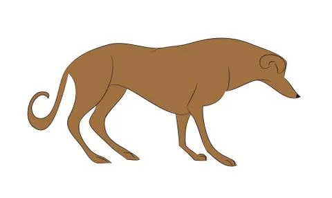 Vector illustration dog is standing Illustrazione stock