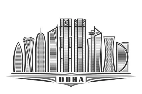 Vector illustration of Doha Stock Illustration