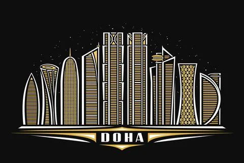 Vector illustration of Doha Stock Illustration